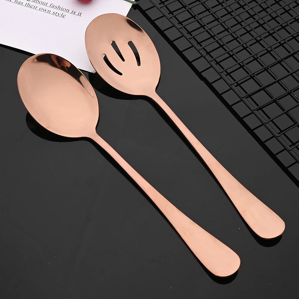 Stainless Steel Cutlery Set Rose Gold Dinnerware Cutlery Set Fork Colander Spoon Cake Shovel