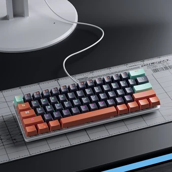 MUCAI MKA610 USB Mini Mechanical Gaming Wired Keyboard Red Switch 61 Key Gamer for Computer PC Laptop Detachable Cable 8