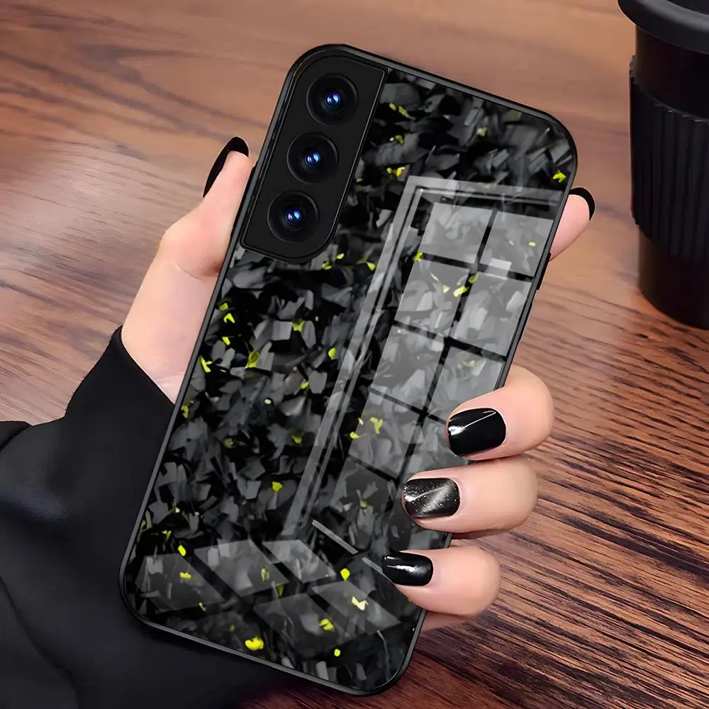 Premium Forged Carbon Fiber Shockproof Glass Phone Case