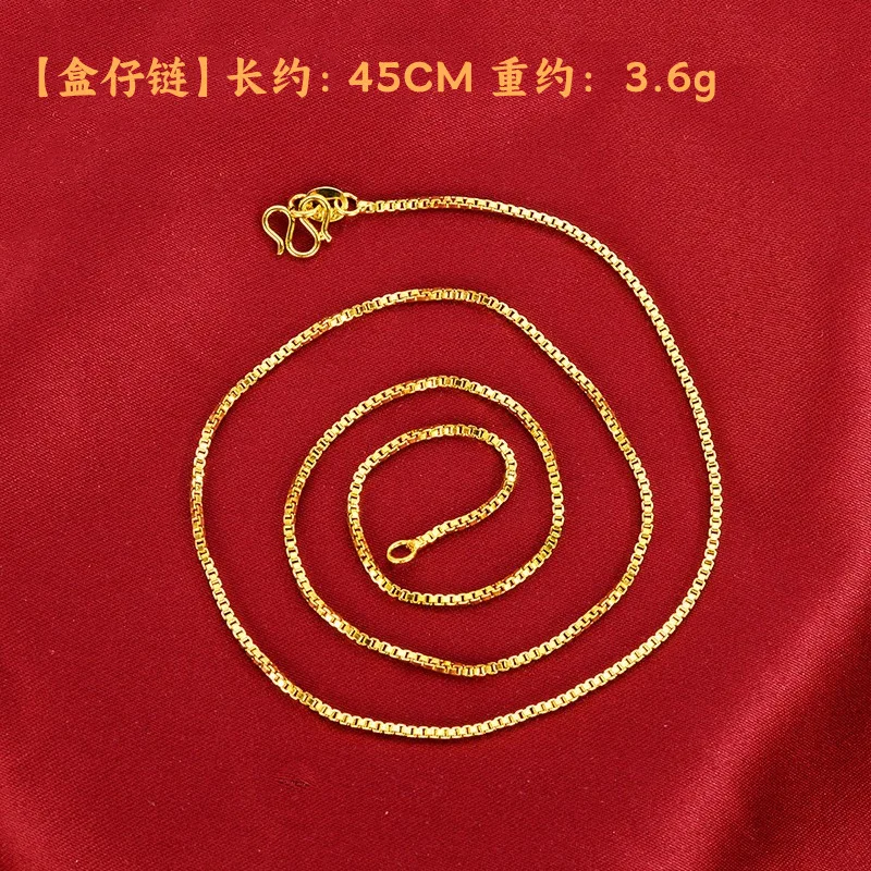 AU999 Gold Necklace Womens Korean Version 24k Pure Gold Ruyi Abacus Pendant New Necklace Goddess Birthday Gift