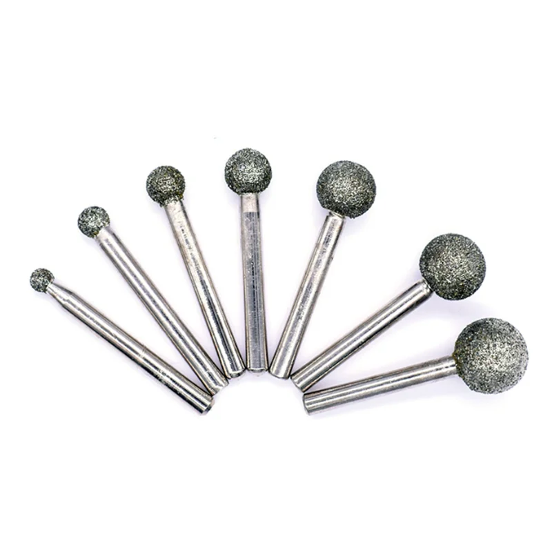 Diamond Ball Grinding Head 1 pcs 6mm Shank Diameter Electroplated Blade Coarse Sand Grinding Rod 36 Mesh Metal Stone diamond grinding head