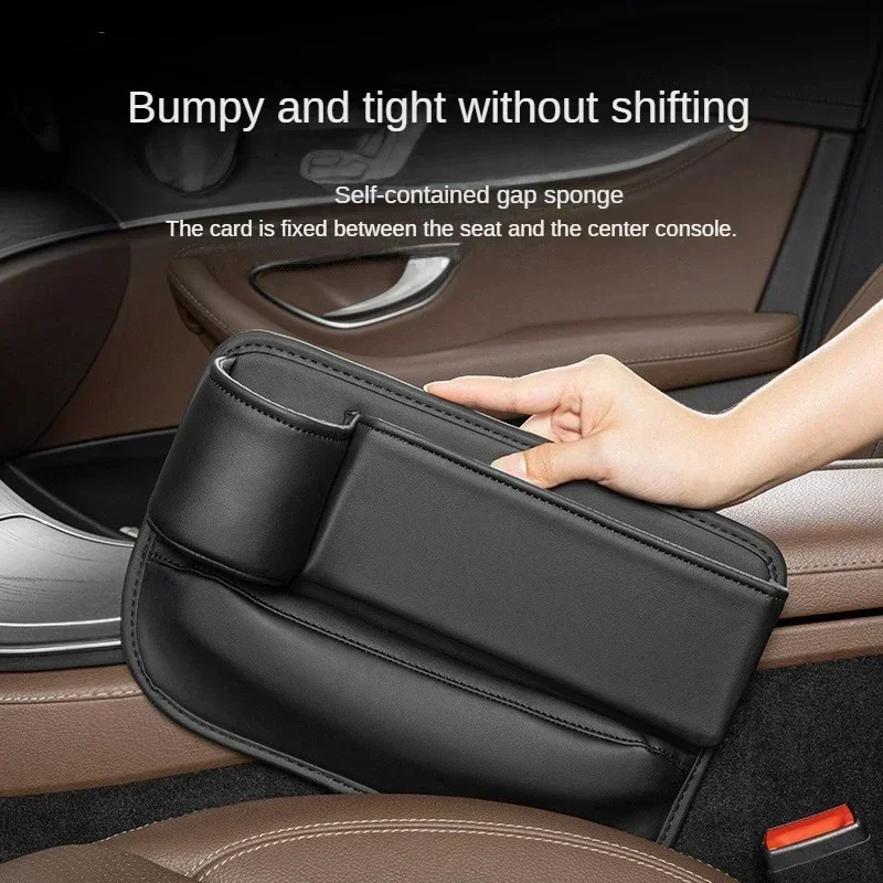 2 Styles Car Seat Gap Storage Box Stylish Design Durable Leather Cup Holder Gap Bag for Phones Glasses Keys Cards