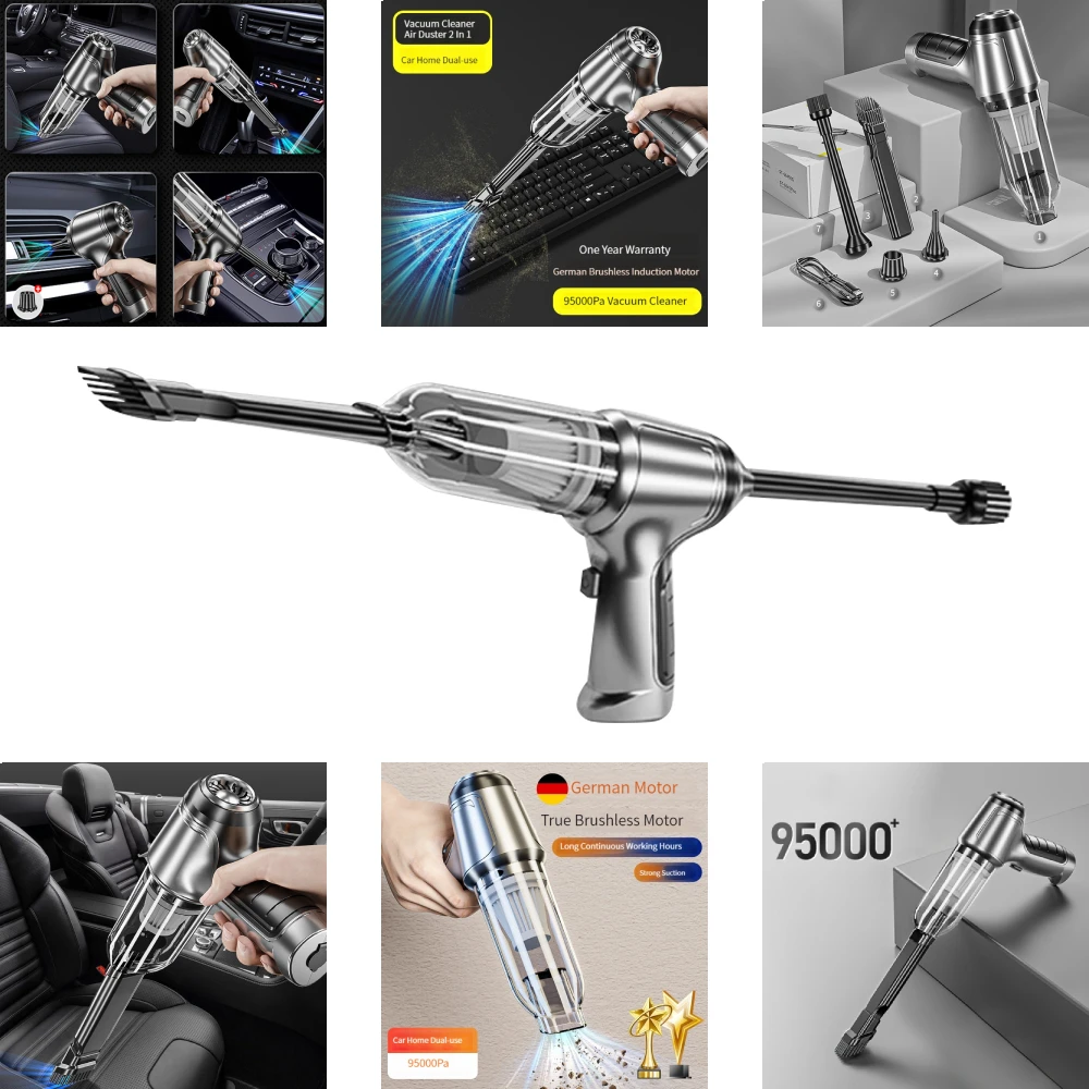 Vacuum Cleaner Handheld Vacuum Cleaner Wireless Vacuum Cleaner Portable Vacuum Cleaner 95000Pa 3 in 1 Car Wireless Vacuum Cleaner 120W Blowable Cordless Home Appliance Vacuum Home & Car Dual Use Mini Cleaner