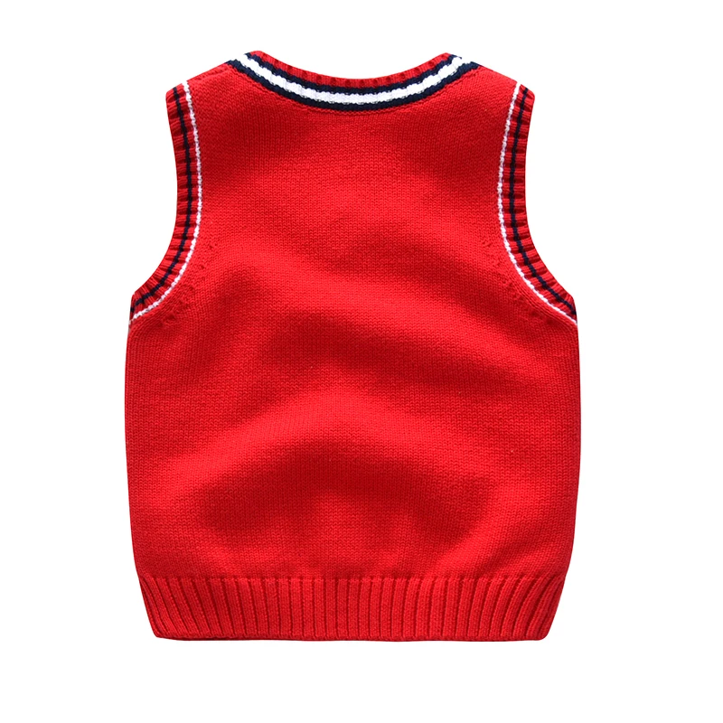 School Uniform Autumn Children's Vest Sweater Kids Knitted Pullover Outerwear Coat For Teen Boys Girls 2-6 Years Tops Waistcoat - 2