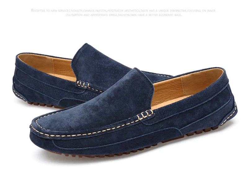Plus Size 49 Men's Genuine Leather Shoes Peas Black Boat Luxury Loafers for Men Moccasins Casual Designer 2022 |
