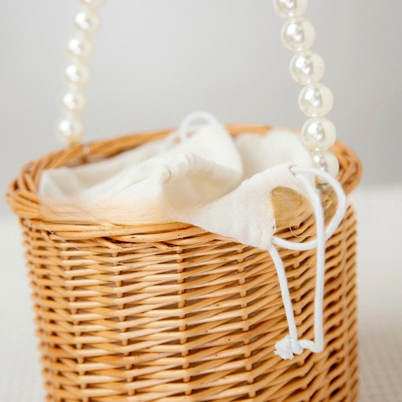 Korean version of pearl  willow flower handwoven basket, Xipu gift materials
