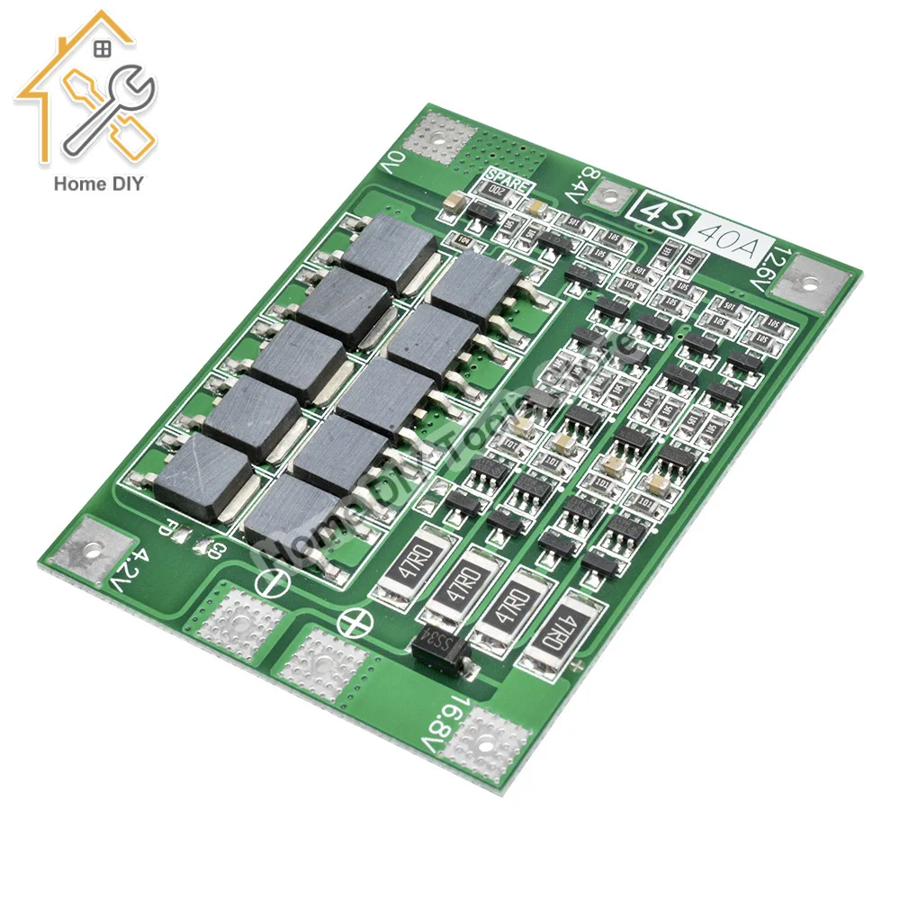 

Защитная плата зарядного устройства литий-ионной батареи 3S 4S 40A 60A 18650 BMS для двигателя перфоратора 11,1 В 12,6 в/14,8 в 16,8 в с увеличителем/балансиром