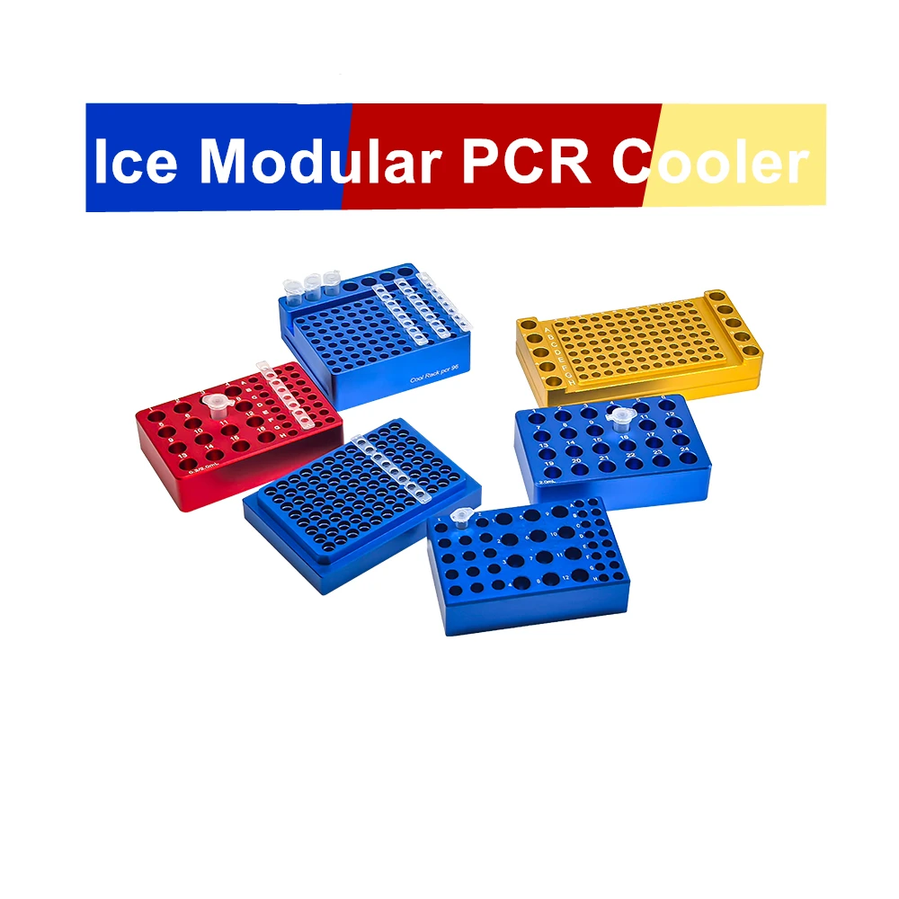 Ice Modular PCR Cooler Low-temperature Thermostat Pre-cooled Aluminum Ice Box 0.2/1.5/2/5/10/15/50ML Centrifuge Tube Rack 1/PK