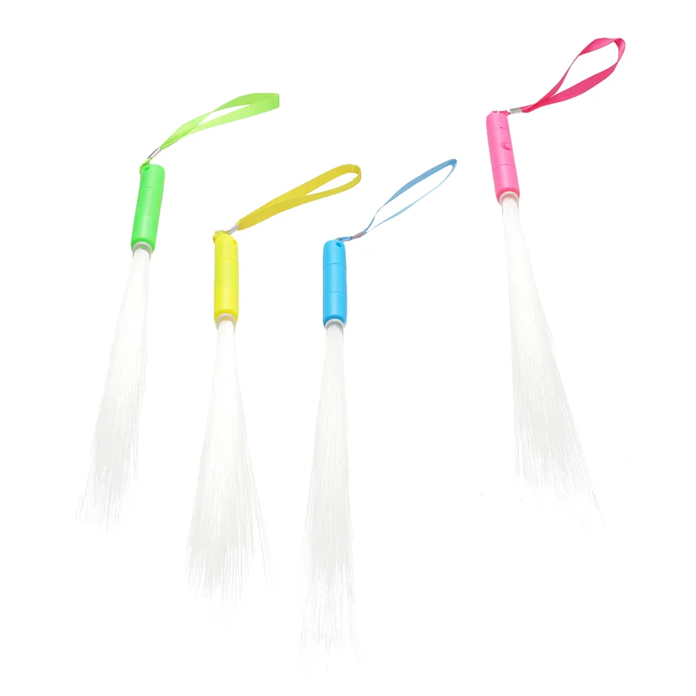 

4 Pcs Luminous Fiber Optic Rod Children Glow Stick Toy Sticks for Concert LED Cheering Flash Festival