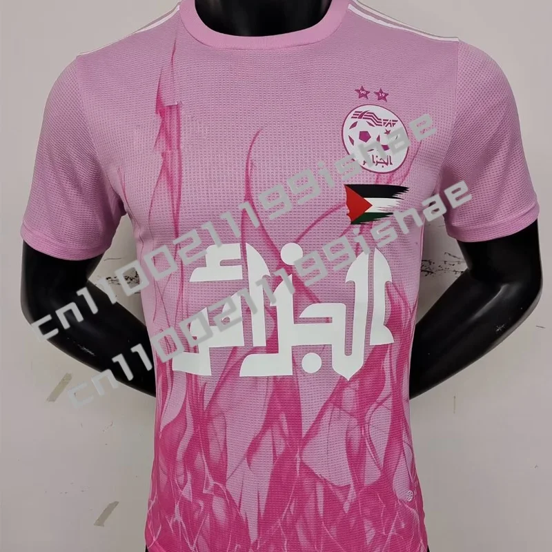 여름 신상 24-25 프린트 알제리 스페셜 에디션 축구 유니폼 3D 프린트 패션 반팔 티셔츠 남녀 공용