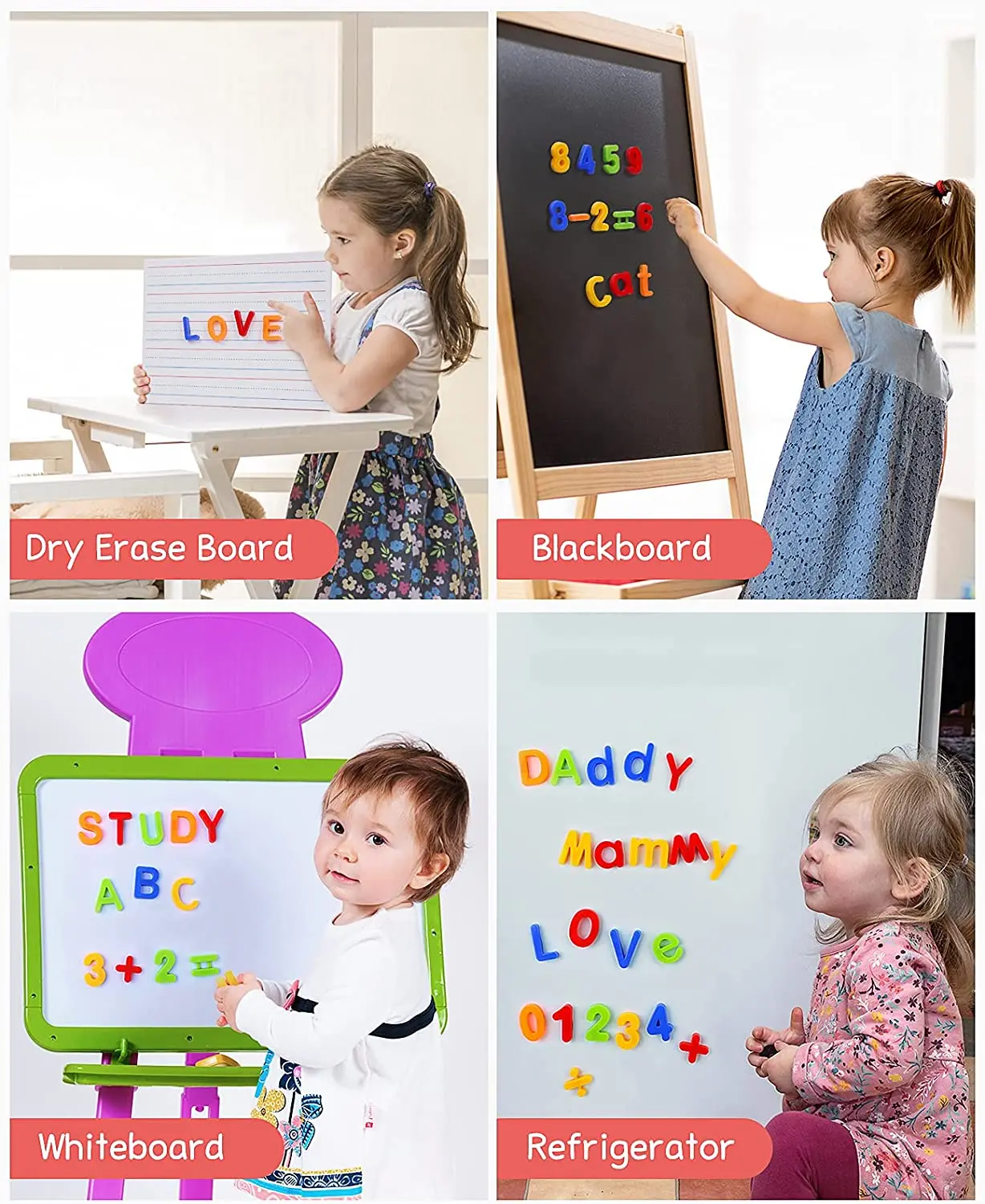 Educational Learning Toy Alphabet Educational Toys 26 Magnetic Letters Plastic Refrigerator Stickers Uppercase Lowercase Numbers Toddlers Learn To Spell Count