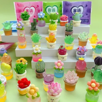 10/50pcs Glow In The Dark Mini Resin Animal & Plant Blind Bags Fairy Garden Decor Micro Landscape Birthday Gift Ornaments Gift 1