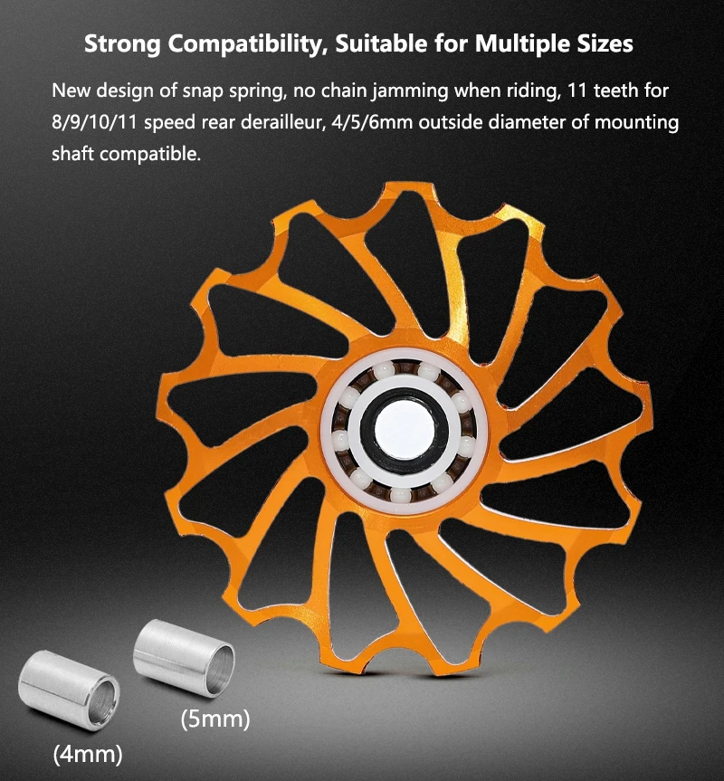 ENLEE11T/13T Jockey Wheel Rear Derailleur Bicycle Bearing Pulley For MTB Mountain Road Bike Aluminum Alloy Metal Guide Bearing