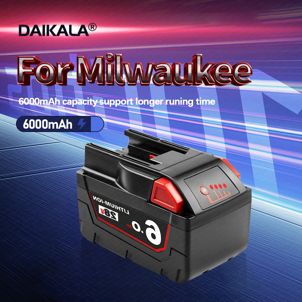 

28V 6.0Ah Li-Ion Battery for MILWAUKEE M28 V28 Power 48-11-2830 28Volt Cordless Rechargeable Battery Lithium