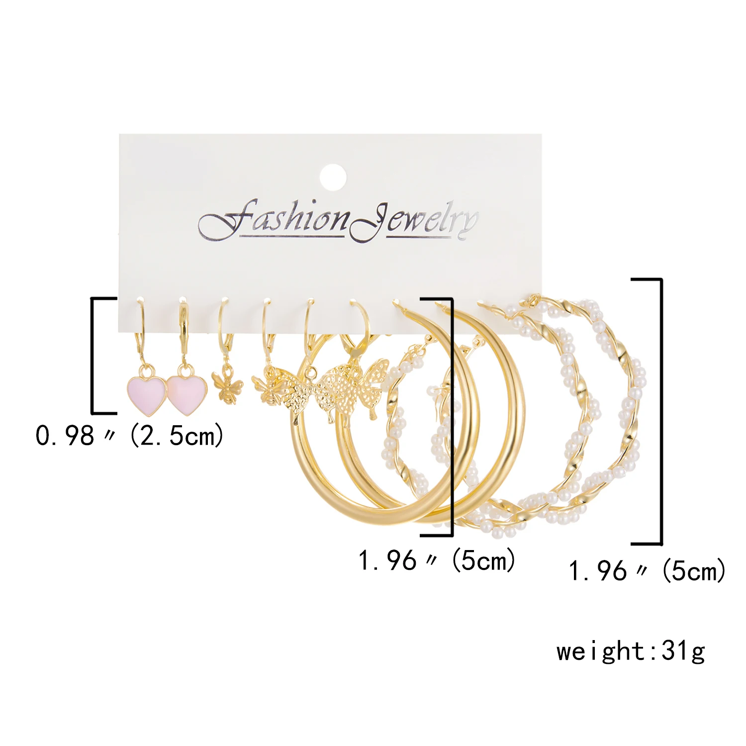 Korean Trendy Geometirc Butterfly Pearl Earrings Set For Women Resin Acrylic Star Heart Round Hoop Earrings Brincos Jewelry Gift