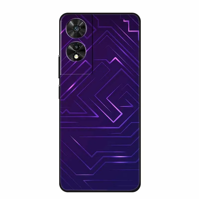 Black Geometric Silicone TPU Phone Case - Soft Back Cover Shield