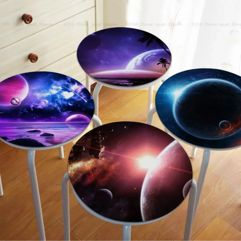 

3D Planet Gorgeous starry sky Cushion Mat European Stool Pad Patio Home Kitchen Office Chair Seat Sofa Seat 40x40cm Chair Pad