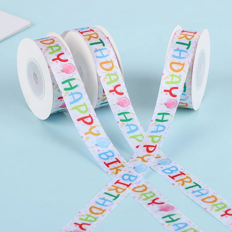 9,14 Meter Bunte Happy Birthday Bänder Geschenkbox-Dekorationsbänder Schleifen für Kindergeburtstag Geschenkverpackung Dekoration – Detail 9