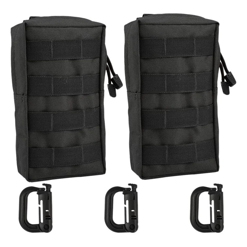 

Популярные Чехлы Molle с 3 D-образными кольцами, компактная универсальная Поясная сумочка для кемпинга, походов, отдыха на открытом воздухе, 2 упаковки