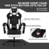 WOTSTA Gaming Chair with Footrest, Lumbar Support, Adjustable Height, Swivel Seat, Headrest ,For Office or Gaming