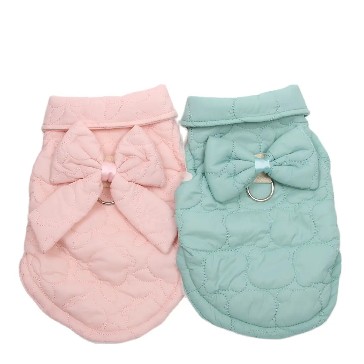 New Dog Cat Warm Jacket Vest Coat Quilting Carton & Bow Design Pet Puppy Abbigliamento Invernale Abbigliamento