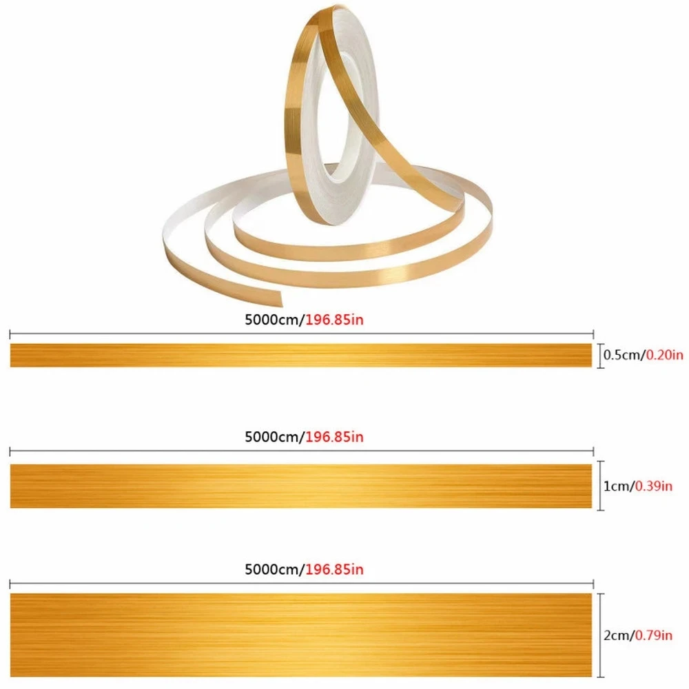 2CM Waterproof gold tape Tile Gap sticker Self-adhesive ceiling background wall Decor Line Decal furniture Edge Banding Strip