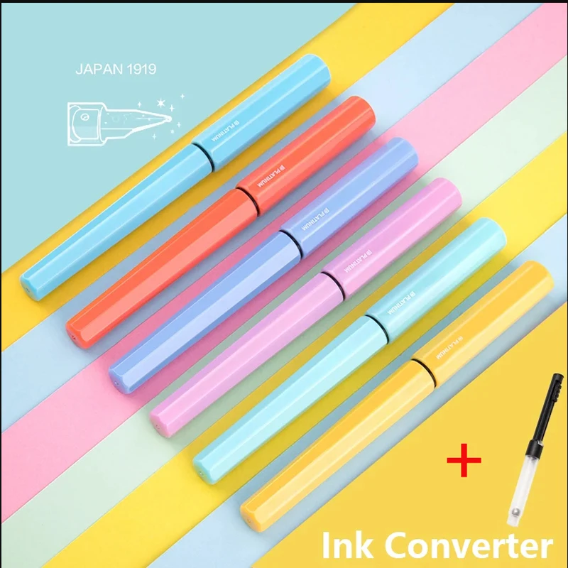 Giappone Platino Piccola Meteor F Penna Stilografica Kawaii Pastello Colore Calligrafia Penna Inchiostro Con Scatola Studente Penna Regalo Materiale S
