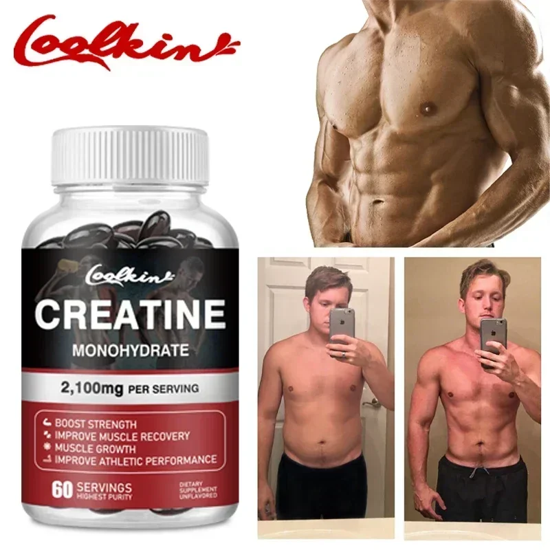 

Creatine Monohydrate Supplement Capsules - Build Strength, Endurance, Muscle and Enhance Gym Performance