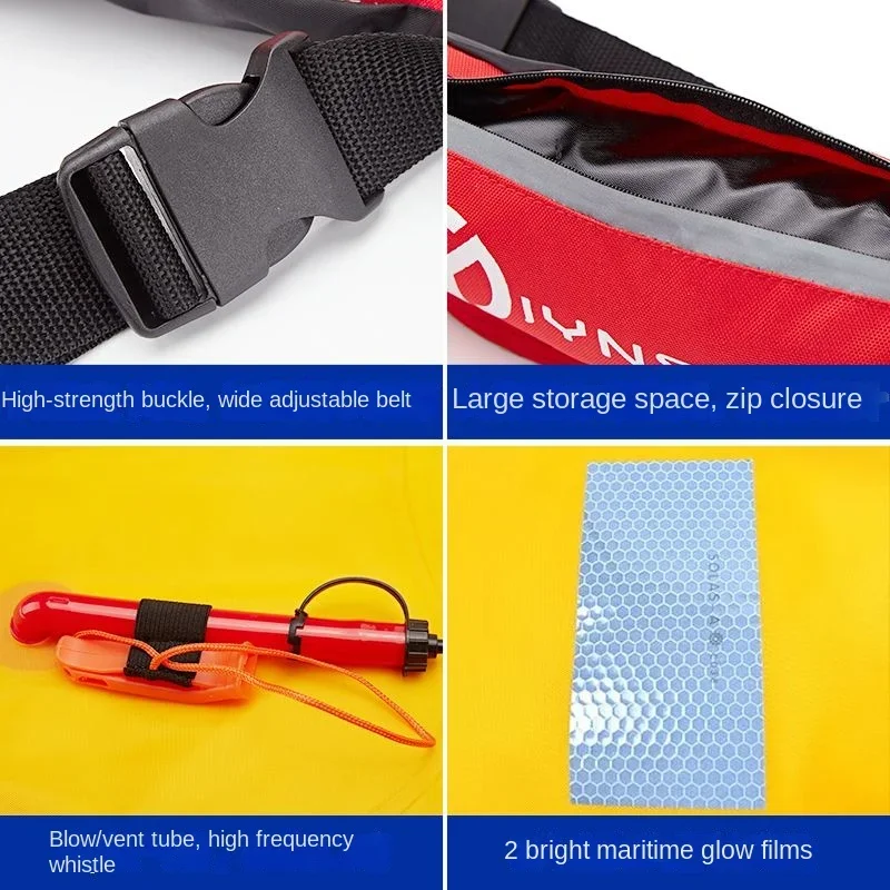 Fishing Belts Portable Inflatable Life Jacket Belt Inflatable Life Jacket Belt Adult Fishing Life Jacket Waist Belt Automatic Inflatable Life Buoyancy Portable Professional Fishing Lure Equipment