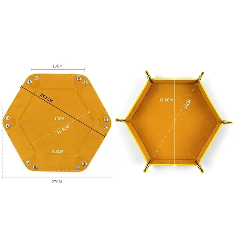 Hexagonal PU Dice Tray Miscellaneous Storage Box Board Game Dice Tray Accessories Leather Tower Dried Fruit dice tray