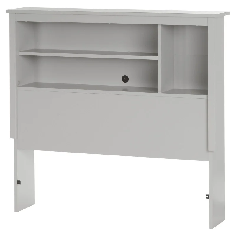 

South Shore Vito Twin Bookcase Headboard, Soft Gray