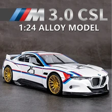 

1:24 BMWs CSL Hommage M4 DTM M6 GT3 Alloy Racing Car Model Diecast Metal Toy Sports Car Model Simulation Sound Light Kids Gift
