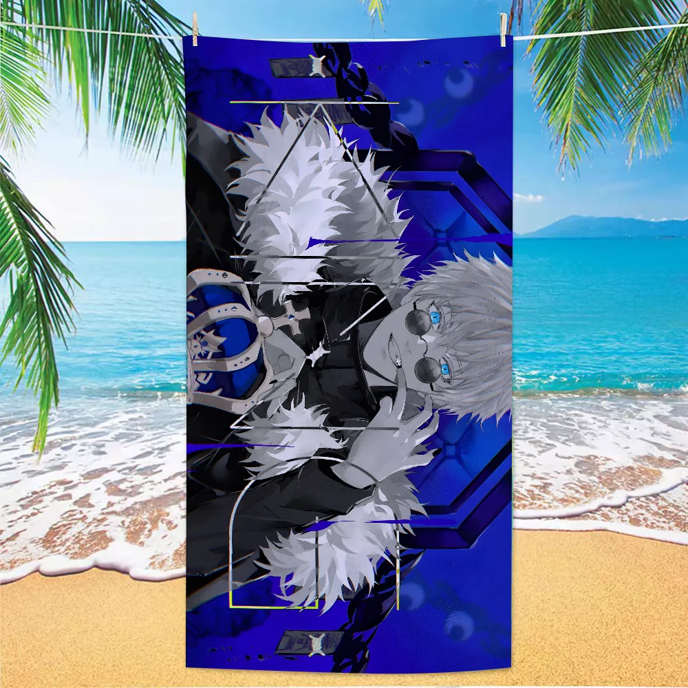 1PC Gojou Satoru Jujutsu Kaisen Anime Towel Microfiber Beach Towel Quick Dry Kids Beach Blanket Soft Unisex Camping Pool Towel 5