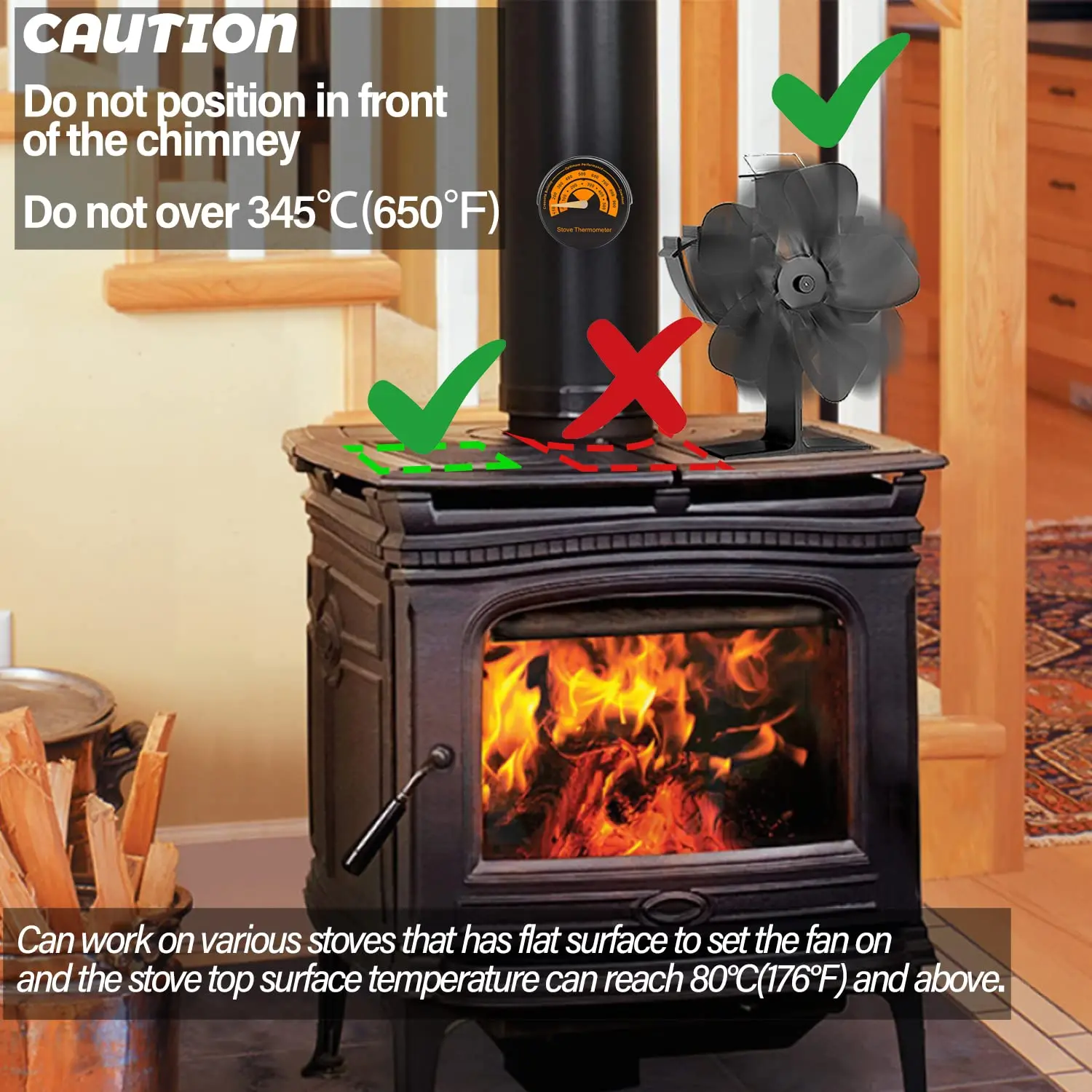 4/5/7 Blade Fireplace Fan Non-Electric Fan Wood Stove Heat Powered Silent Operation Thermoelectric Eco Fans For Home Burner