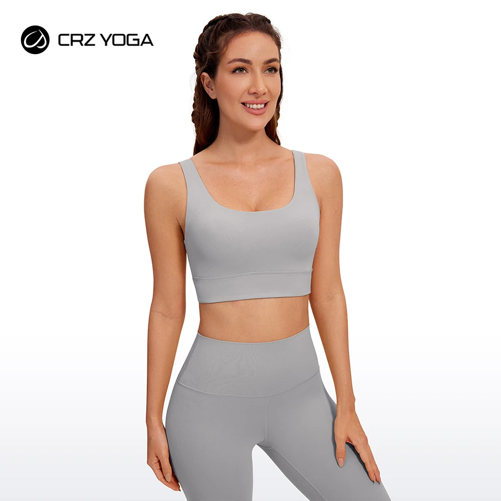 CRZ YOGA Butterluxe Womens U Back Sports Bra - Scoop Neck Padded Low Impact Workout  Yoga Bra with Built in Bra - AliExpress