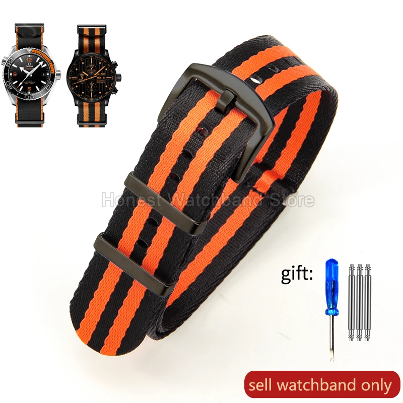 Vibrant Multi-Color Nylon Watch Strap - 20/22mm, Airy & Odor-Resistant