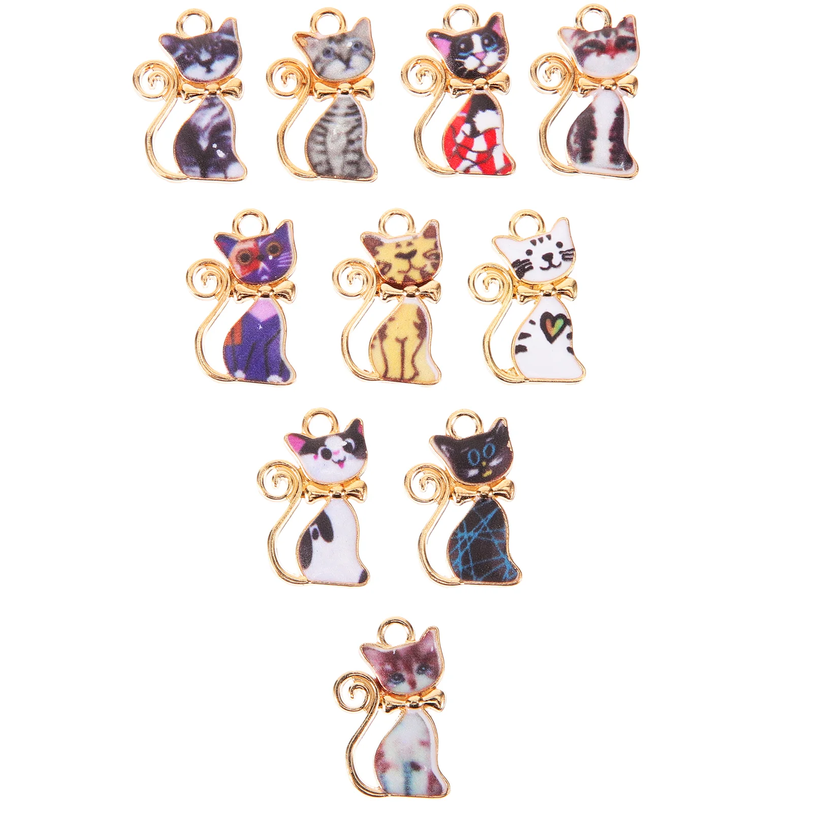 

20pcs Adorable Cat Pendants Mini Cat Modeling Charms DIY Jewelry Charms