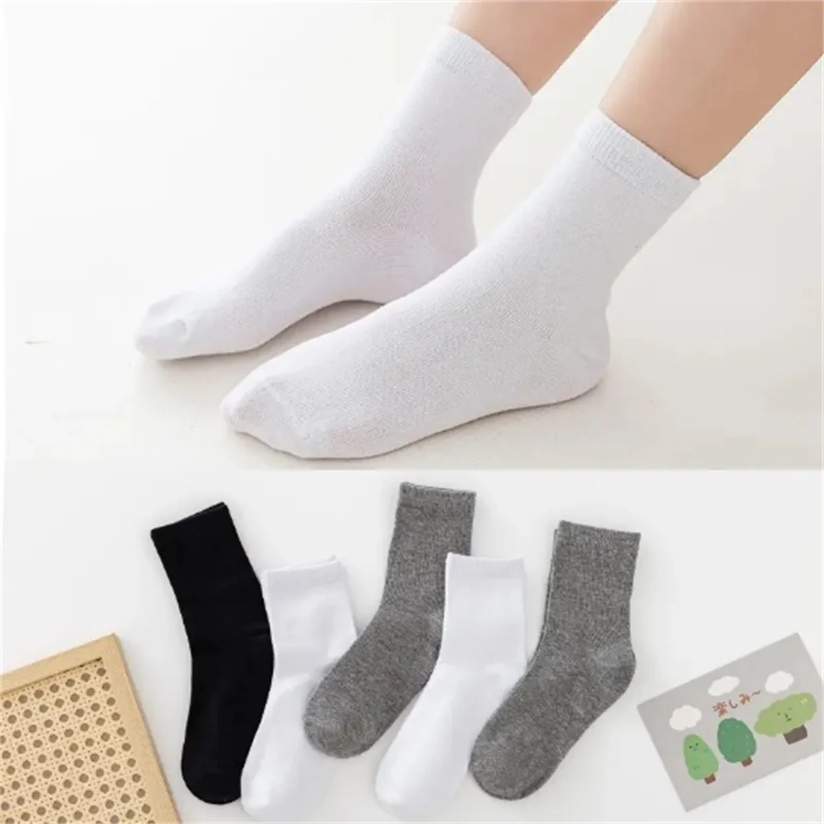 1Pair Solid Kids Socks Casual Girls Boys Cotton Fashion Breathable Toddler Knitted Children Socks For 1-12 Years children baby girl leggings kids pants knitted cotton warm soft cute bow casual fashion trousers for newborn toddler girls