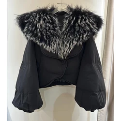 Down Jacket With Raccoon Fur Collar Winter Real Fur High Quality Warm Fashion Women Clothing