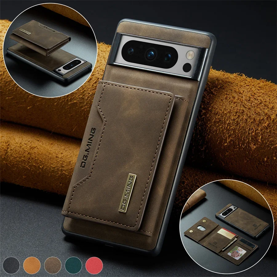 Luxury Magnetic Leather Wallet Phone Case with Kickstand and Credit Card Holder Cover