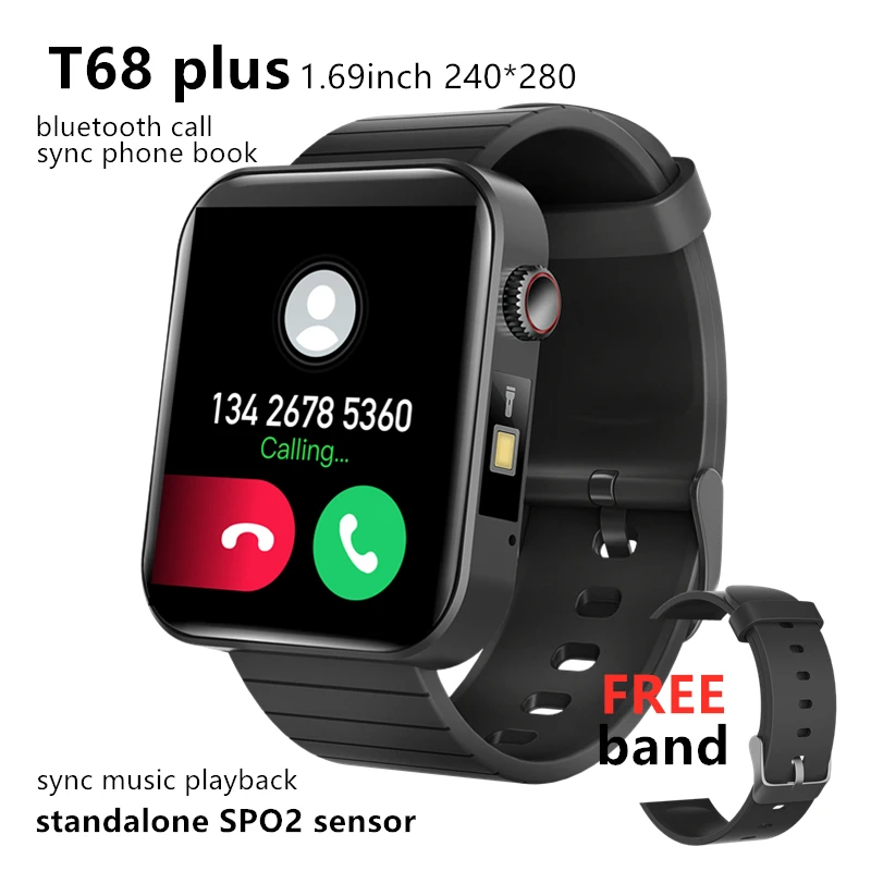 T68 Mens Smart Watches Body Temperature Heart Rate Monitor SPO2 Blutooth Call Flashlight Sports Watch Clock Gift for Men Women 