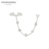 85632-e1a32c.jpg YUXINTOME 1 PC 925 en argent Sterling aiguille d'oreille coloré Zircon chaîne gland boucles d'oreilles pour les femmes deux trous boucle d'oreille bijoux A45