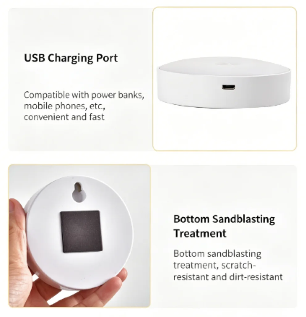 Smart Rechargeable Dual-Color Night Light with USB Sensor