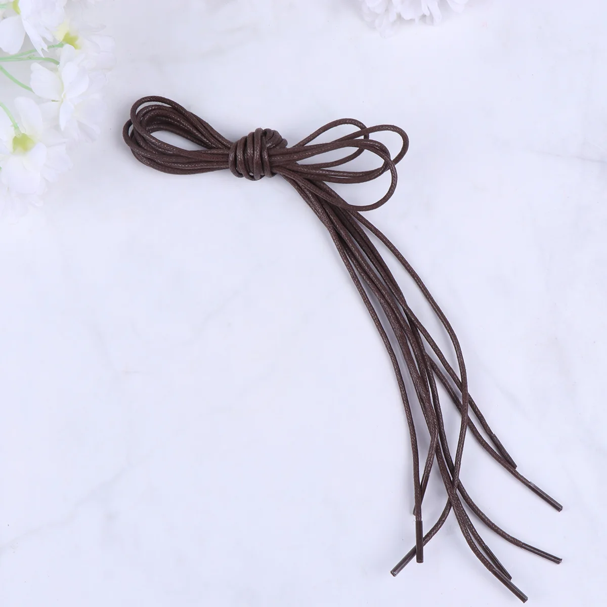 

10Pairs Waxed Round Shoelaces Boot Laces Thin Shoe String Boot Laces for Oxford or Leisure Shoes ( Dark Brown )