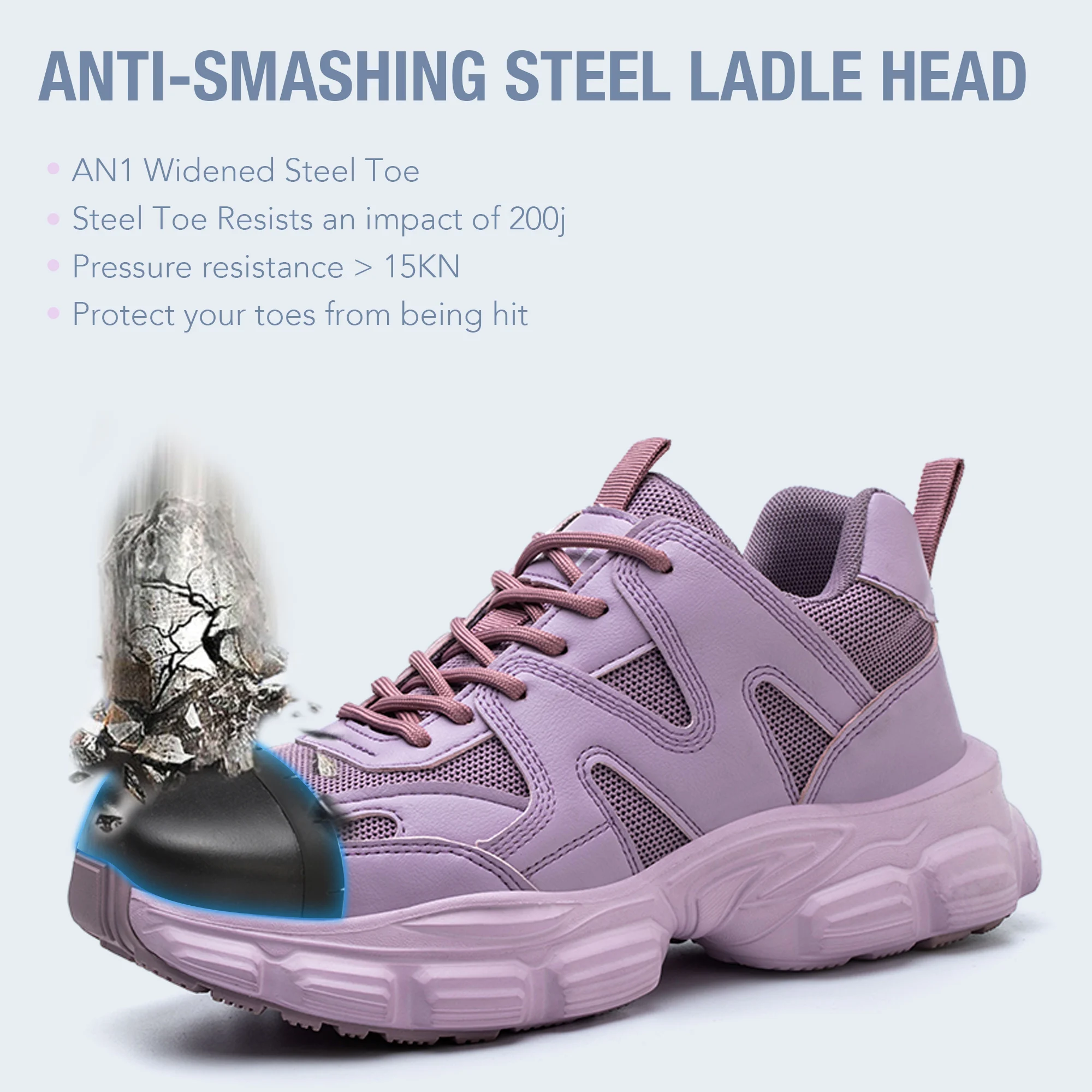 Men\'s Safety Protection Work Shoes Women\'s Anti-Puncture Steel Toe Stab-proof Boots Lightweight Breathable Sneakers