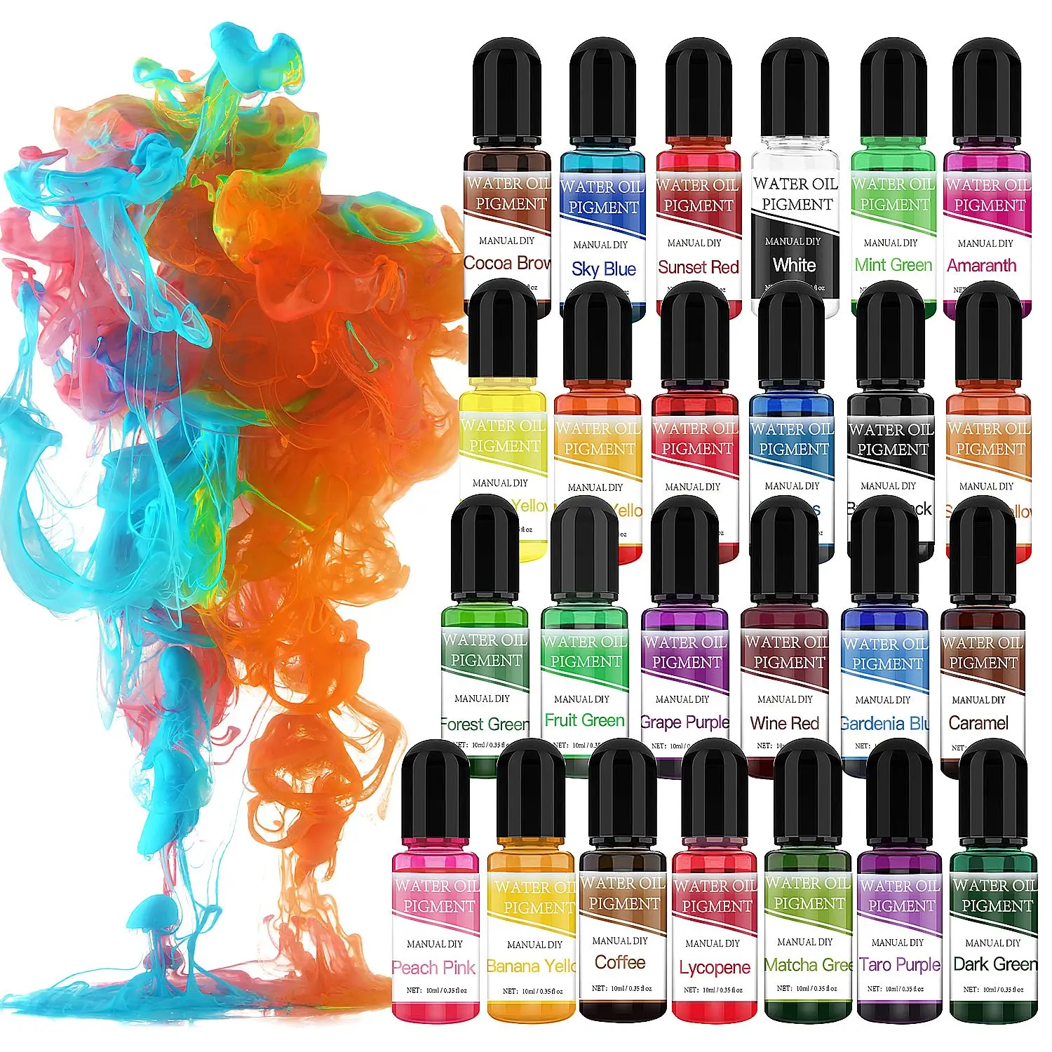 1Set 24Colors Gypsum Cement Coloring Dye Plaster Craft Pigment Concentrate Cement Plaster Mold Making Coating Handmade Supplies gypsum cement pigment