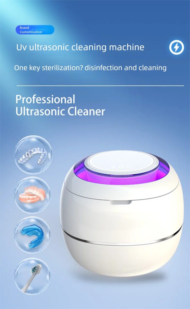 Description Picture 2 of itemUpgraded Ultrasonic Retainer Cleaner 42Khz Retainer Cleaner for Mouth Guards Braces Jewelry Watch Toys 2 Modes Retainer Cleaning
