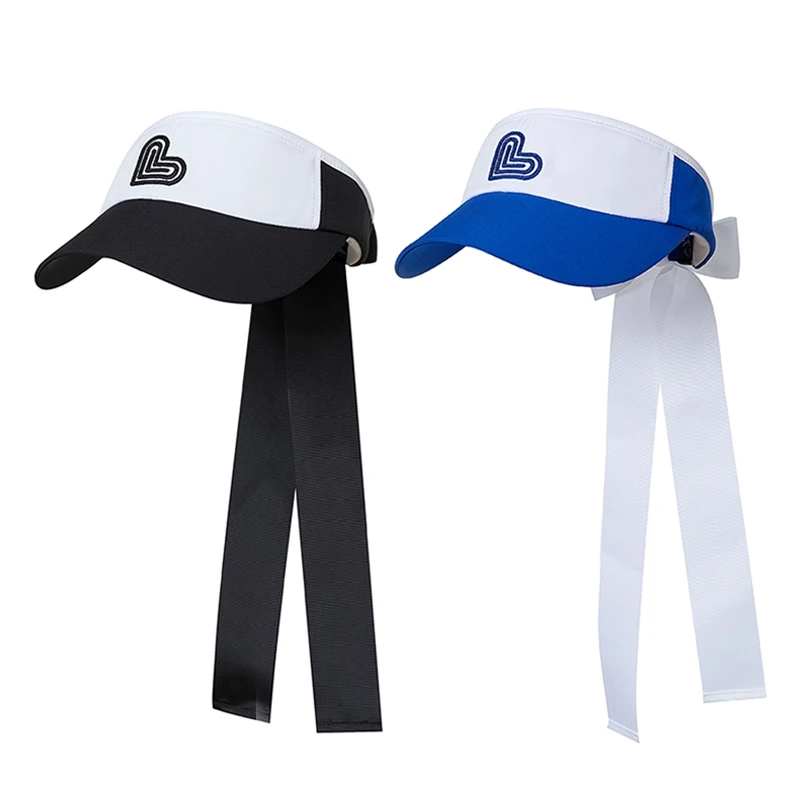 LOVEGOLF new golf ladies cap empty top hats summer sunshade caps contrasting color high quality tennis hat with bowknot