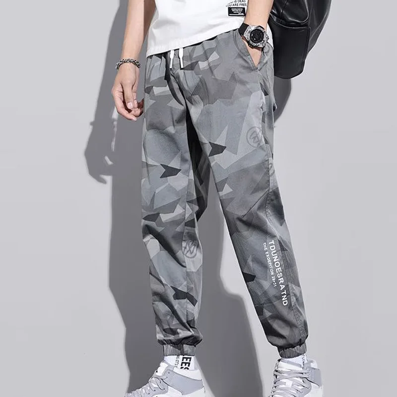 

Men Cool Summer Men camouflage trousers Cotton blended Multi-pocket Casual Slim Thin Loosen up the waist