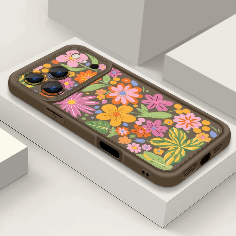 Pink Flowers Print TPU Soft Silicone Phone Cover